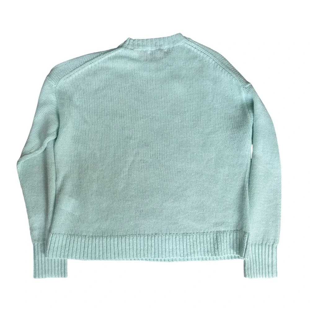 Madewell Linen Drop-Shoulder Sweater light turquoise XS NWT